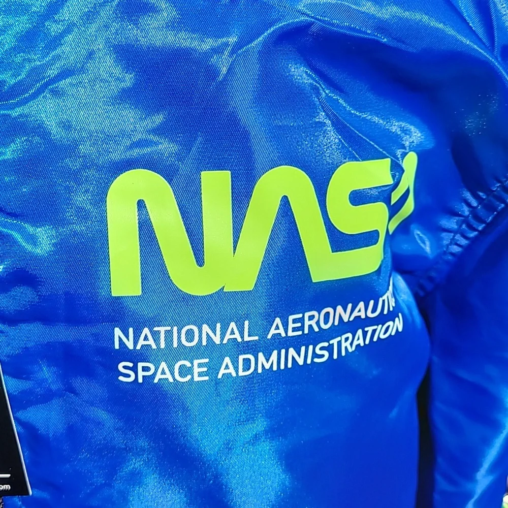 Nasa fullzip Jacket Size Large Blue/Neon Green